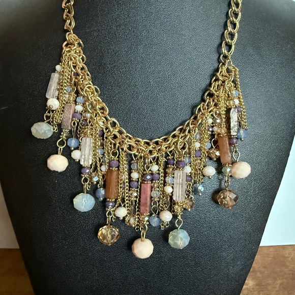 Boho-Chic Style Dangle Gold Tone Necklace - Picture 12 of 16